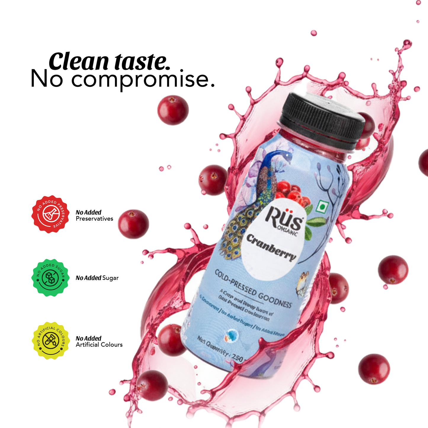 Organic Cranberry Juice | Pack of 4 x 250ml