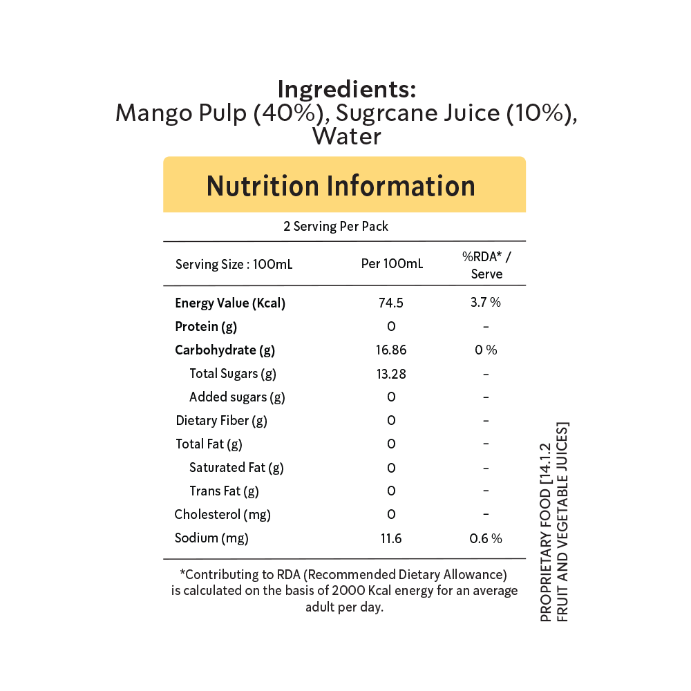 Organic Mango Juice | Pack of 2 x 1 L