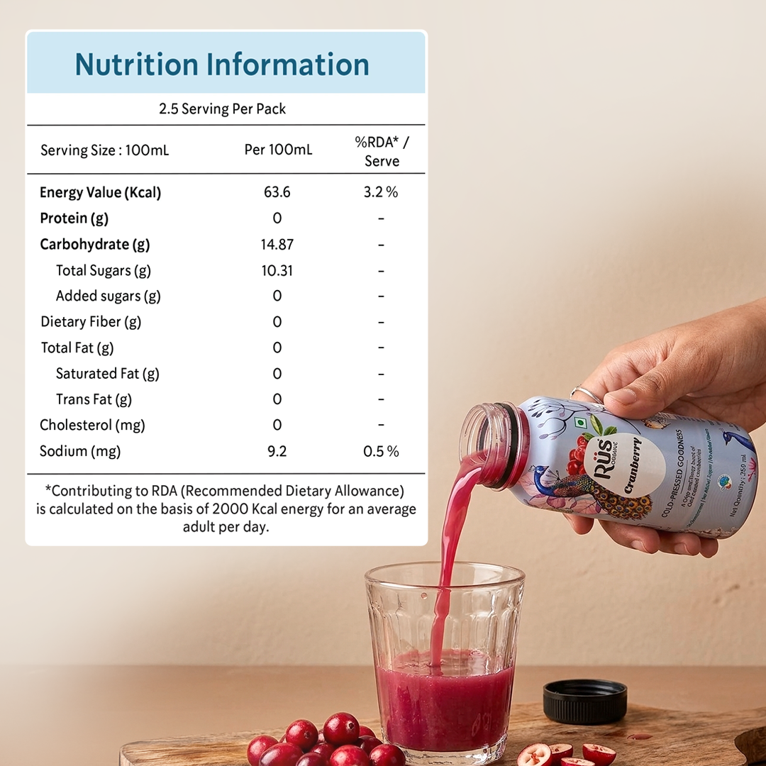 Organic Cranberry Juice | Pack of 4 x 250ml