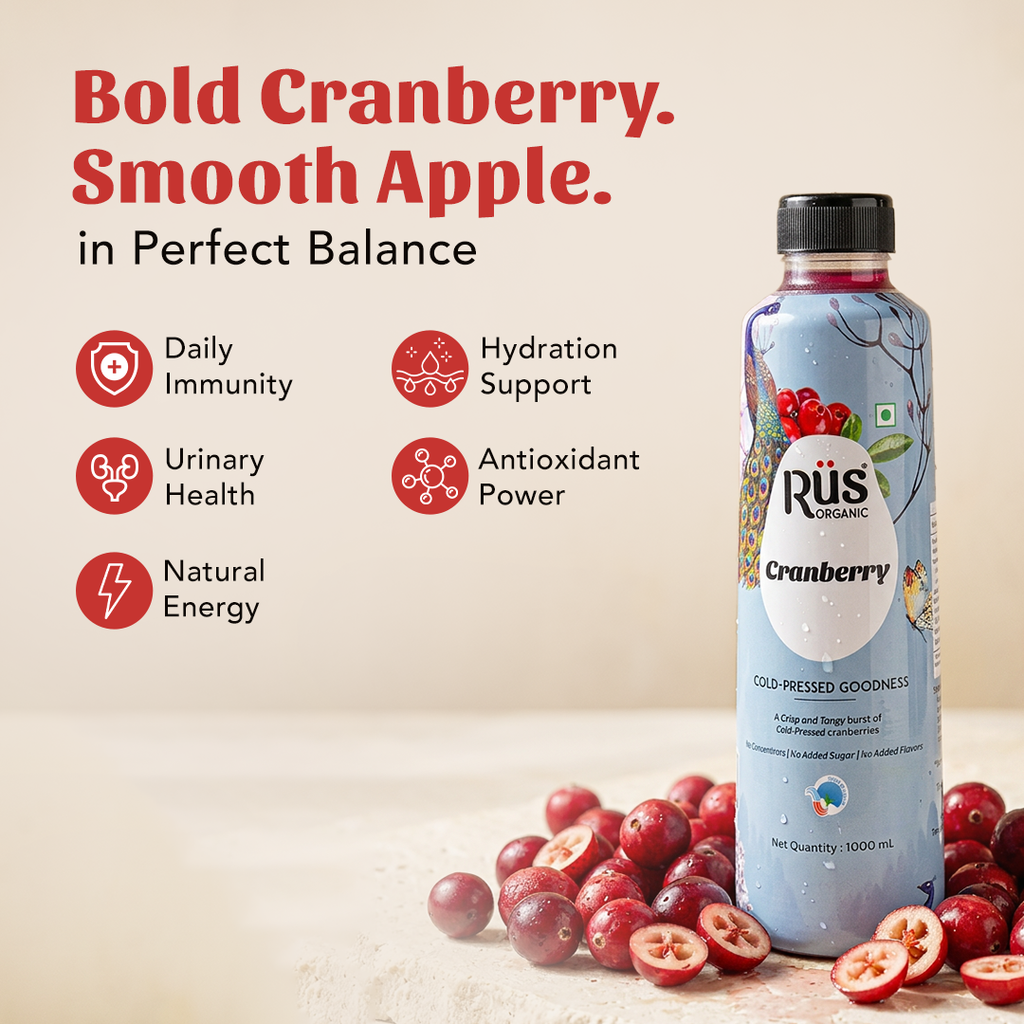 Organic Cranberry Juice | Pack of 2 x 1 L