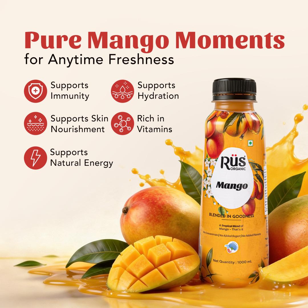 Organic Mango Juice | Pack of 2 x 1 L