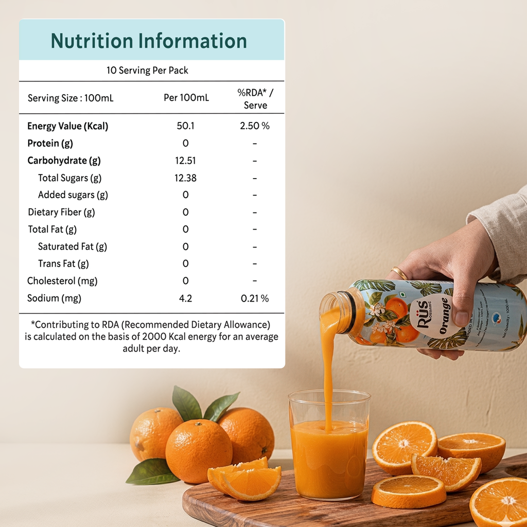 Rus Organic Orange Juice | Pack of 2 x 1L